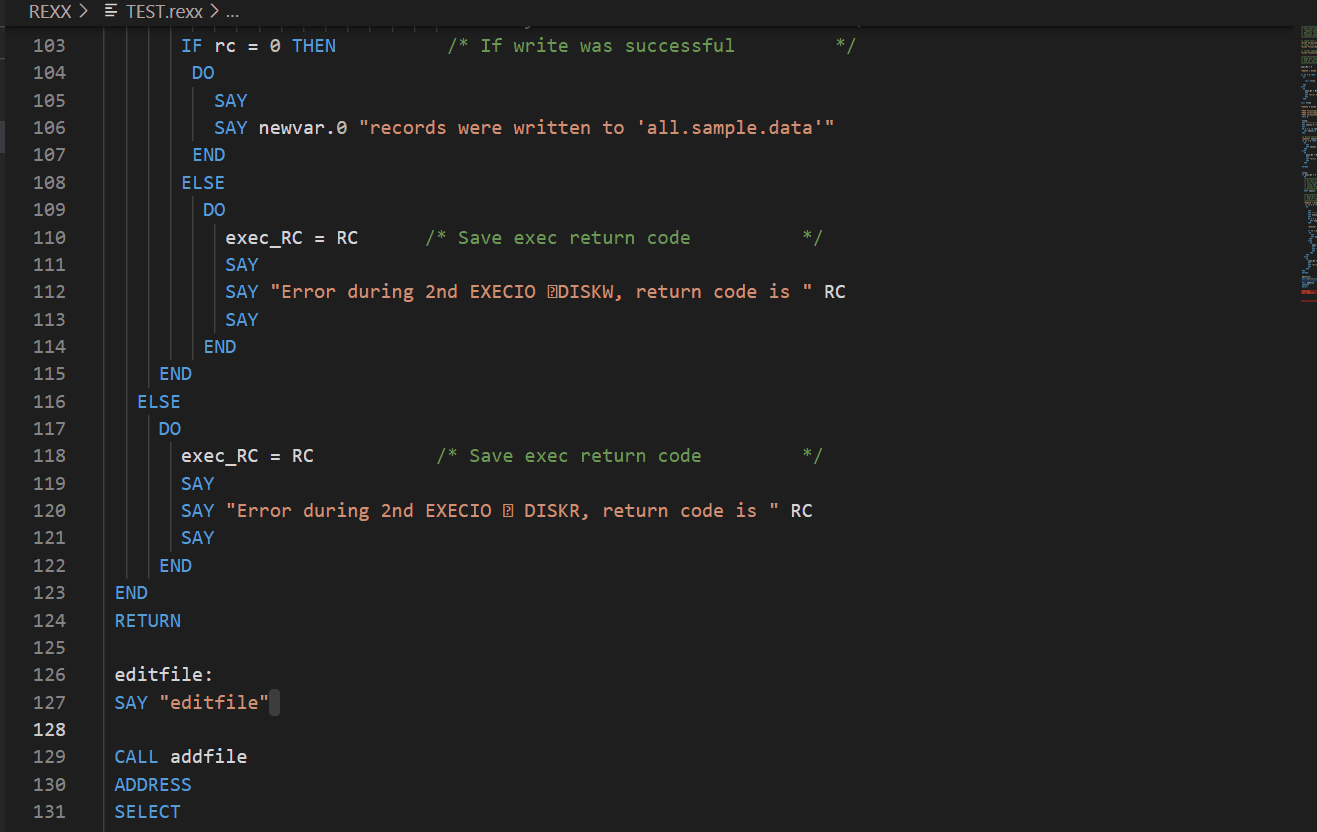 REXX PEEK REFERENCES