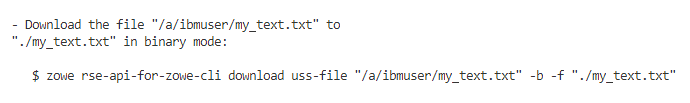 Binary Download Command Example