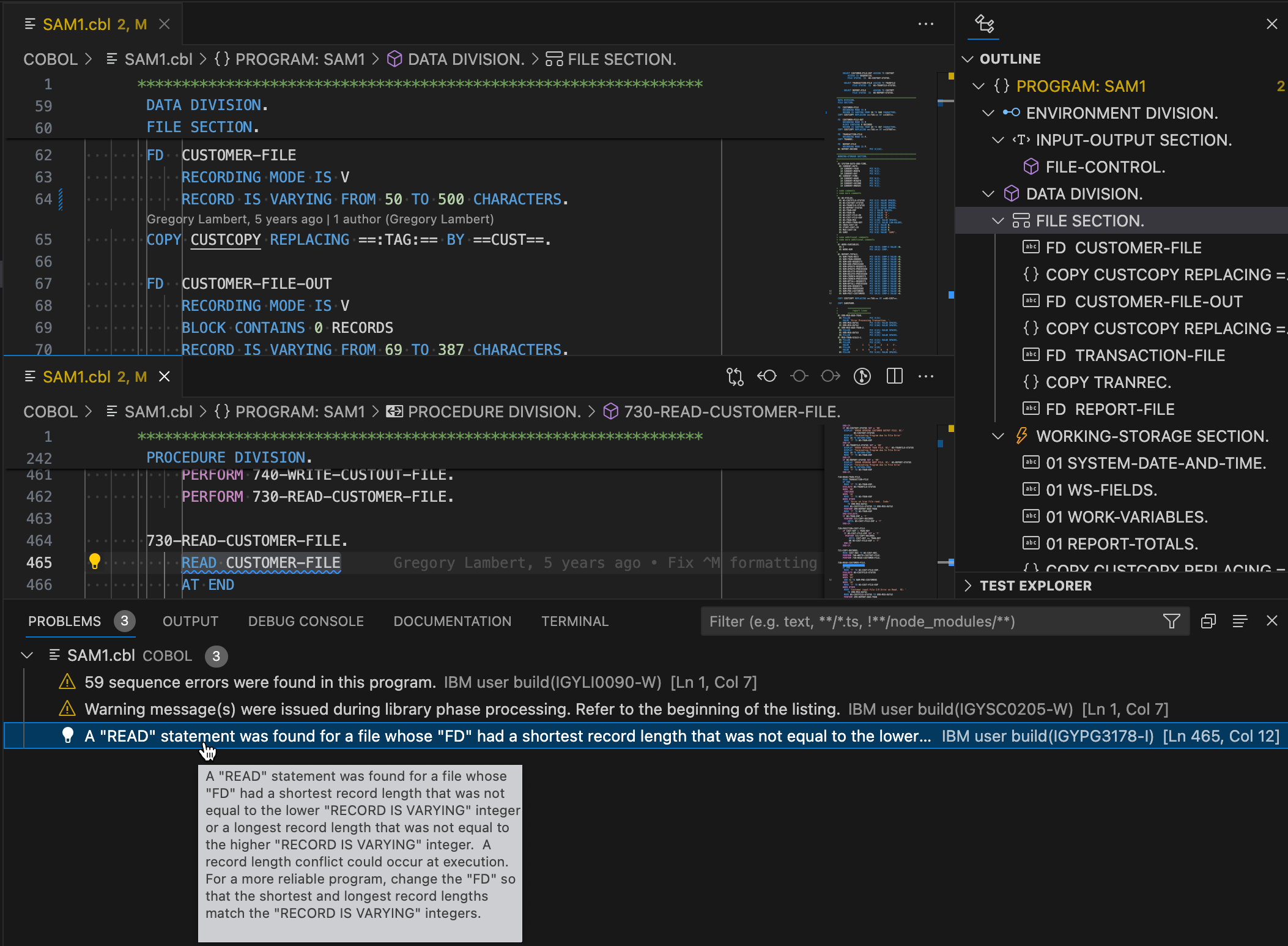 User Build Problems View