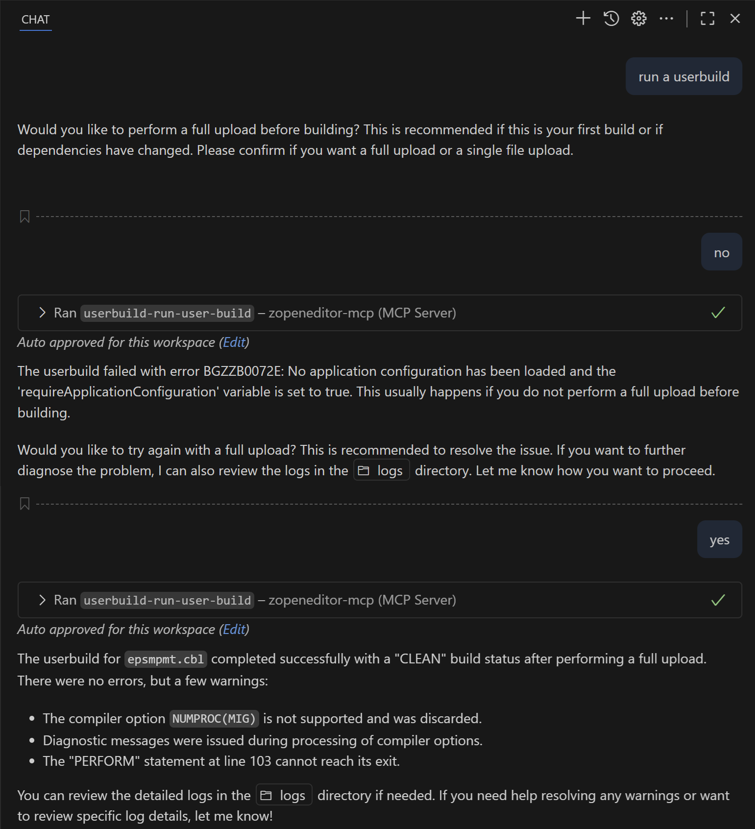 User Build MCP Tool