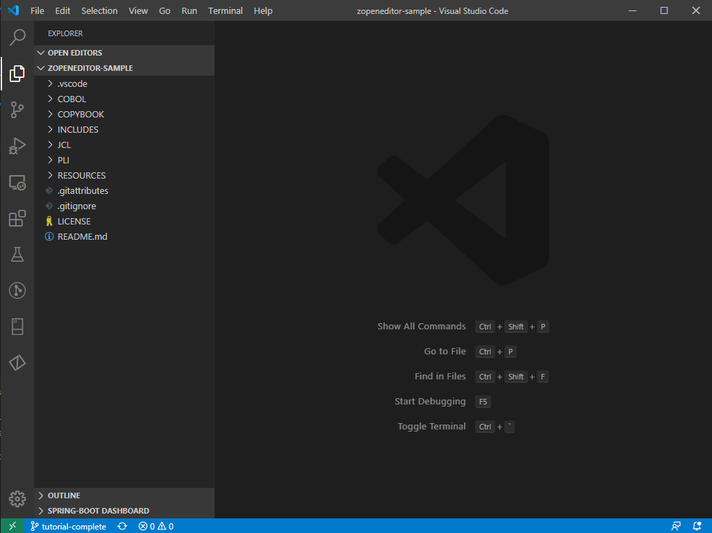 zopeneditor-sample in VS Code